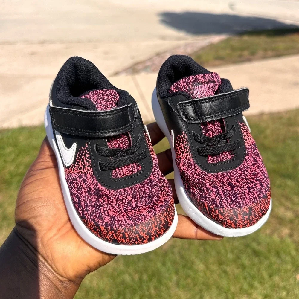 Nike Flex Contact TD Toddler Girl Shoes 2 Pairs Pink Black Blue Green Size 7